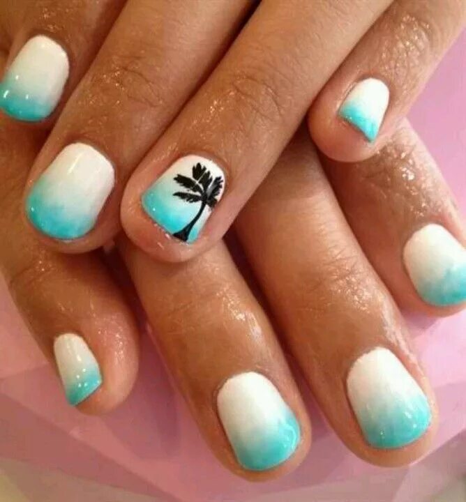 Decoraciones de uñas que tienes que llevar a la playa Beach nails, Summer nails 