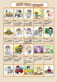 Perfect continuous worksheets