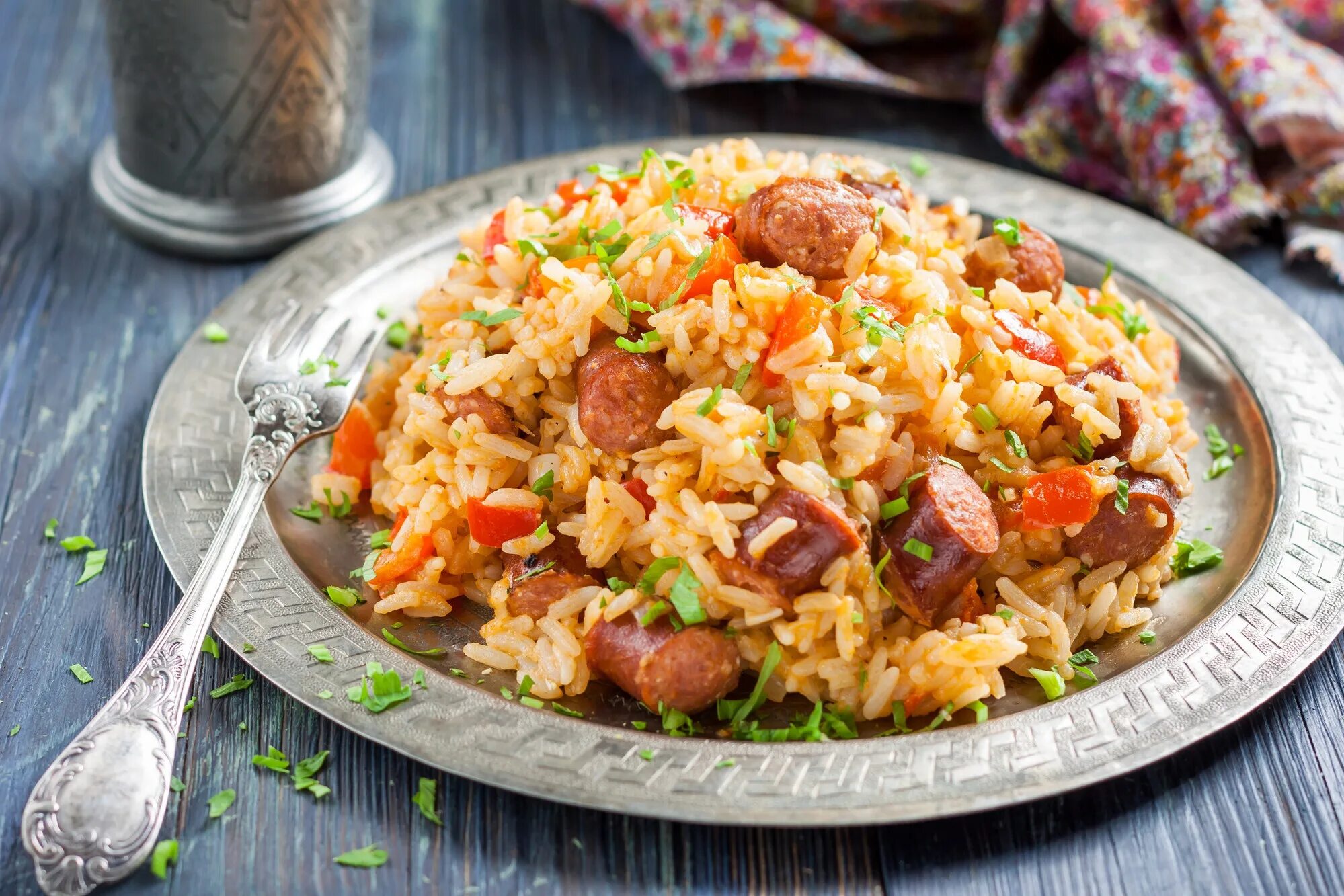 Картофель с рисом и овощами