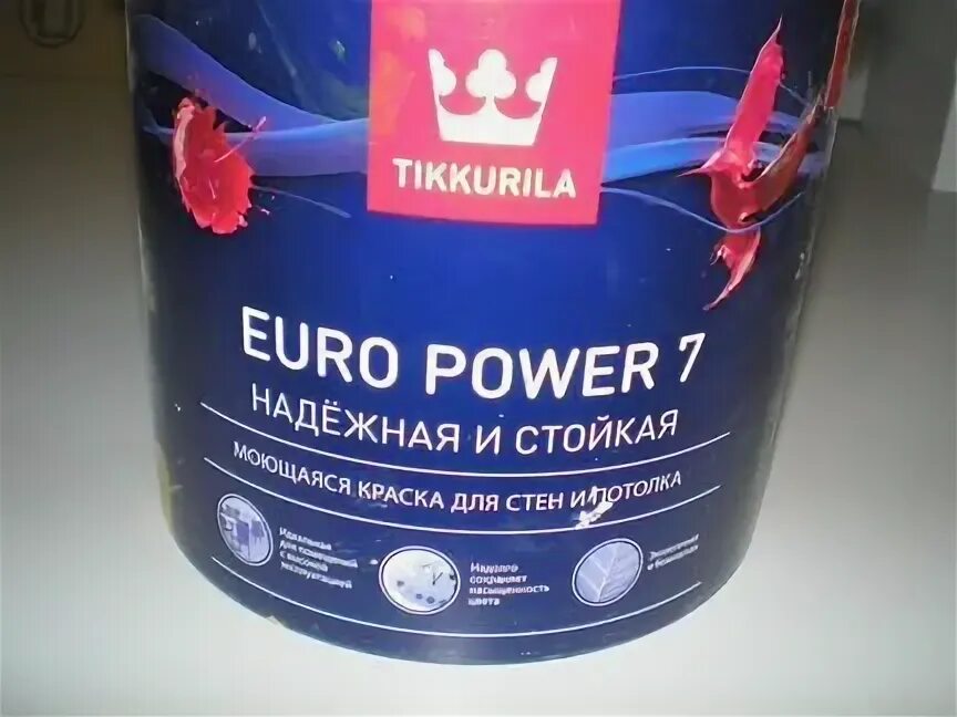 Евро 7 купить. Моющаяся краска Tikkurila Euro Power 7. Краска для стен и потолков Tikkurila Euro Power 7. Tikkurila Euro Power 7 бежевая. Tikkurila Euro Power 7 v 503.