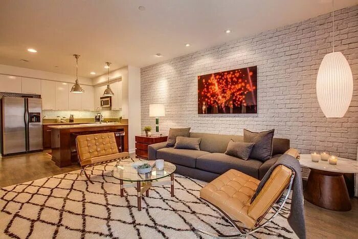 Кирпичная стена в интерьере Lavanda-decor Дзен