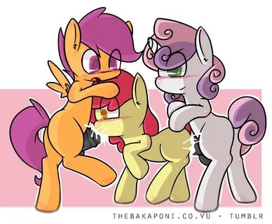 scootaloo, sweetie belle, anal, anal creampie, blowjob, blushing, cmc three...