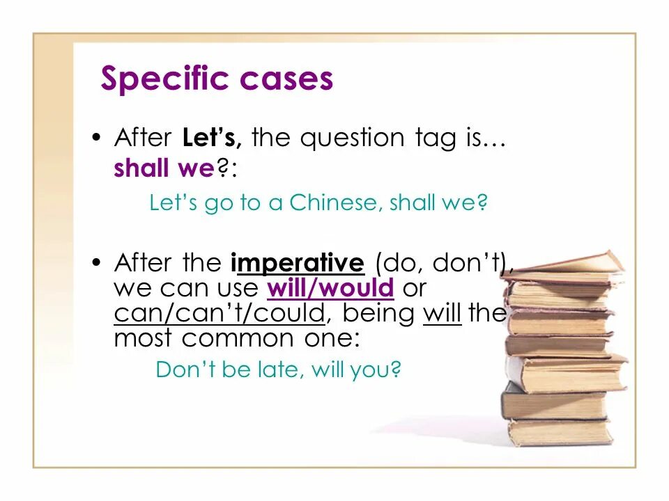 Let s go tag question. Tag questions презентация. question tags imperative. question tags with imperatives. tag questions let&#039;s.
