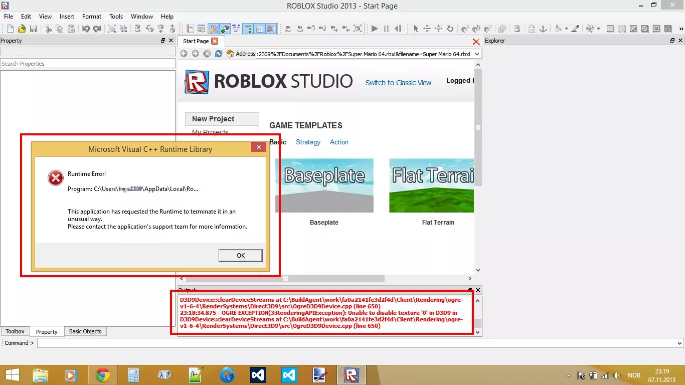 Что делать если роблокс не запускаем. Roblox студио. Ошибка РОБЛОКС студио. Ошибка в РОБЛОКСЕ студио. Roblox Studio ошибка.