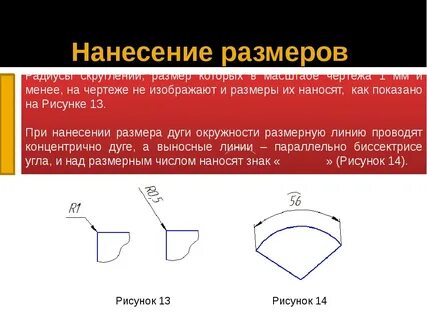 Нанесение размера радиуса