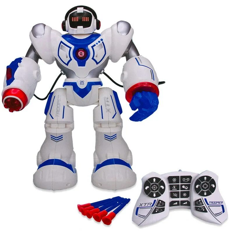 Робот радиоуправляемый Xtrem bots. Интерактивная игрушка робот Xtrem bots Штурмовик xt30039 белый/синий/красный. Интерактивная игрушка робот Longshore Xtrem bots Штурмовик xt30039. Робот р/у с пультом управления. Можно роботы игрушки