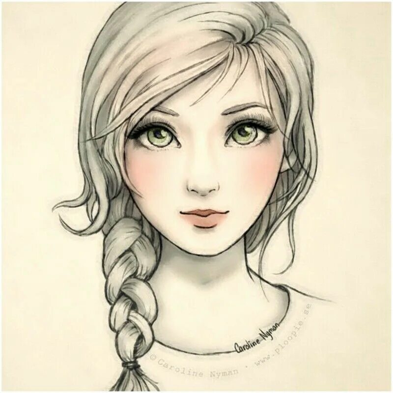 Срисовки красивых девочек карандашом. Девушка рисунок. Рисунок девушки карандашом. Нарисовать девушку карандашом. Мультяшное лицо девушки.