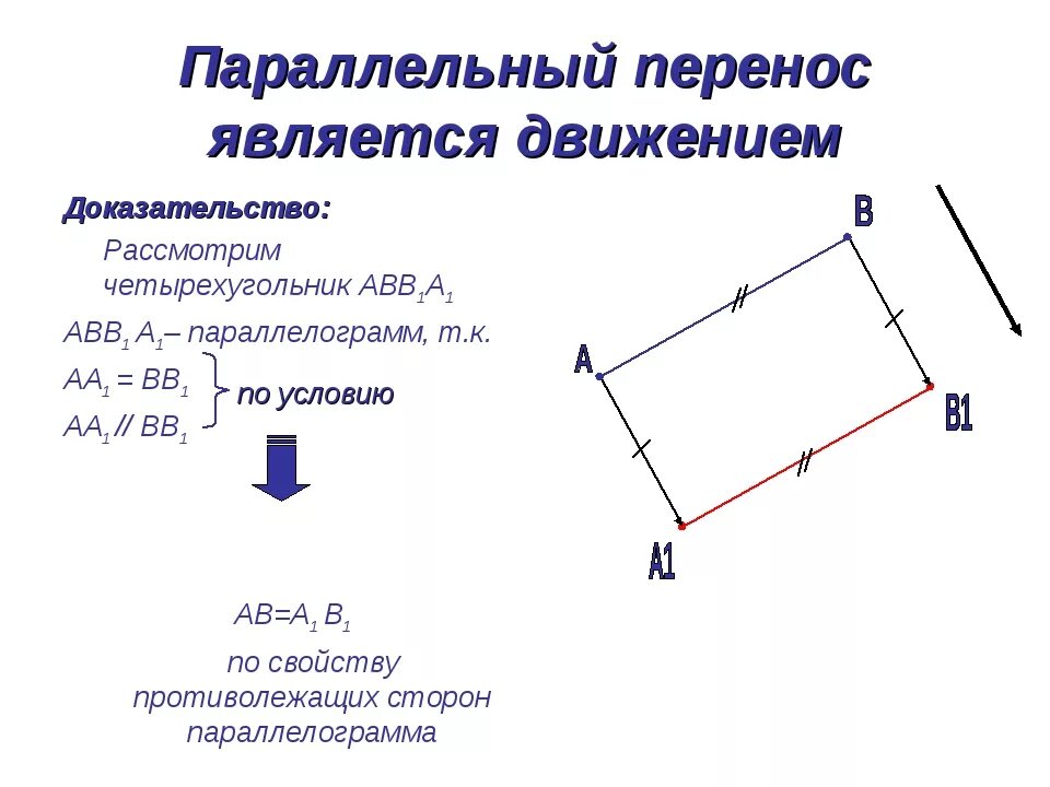 Параллельный перенос на вектор bd. Движение геометрия параллельный перенос. Параллельный перенос доказательство. Параллельный перенос является движением доказательство. Доказать что параллельный перенос является движением.