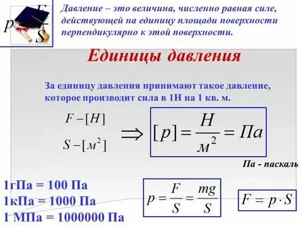 Давление понятие и определение