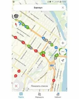 Маршрут 10 на карте барнаул