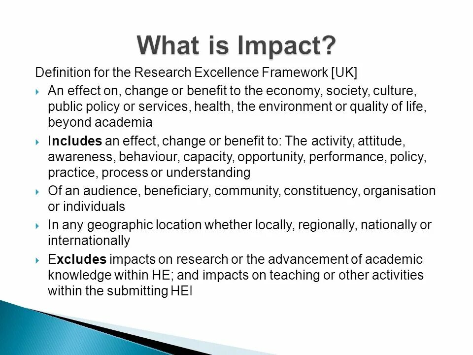 Impact means. Research excellence framework. impact meaning.