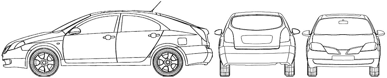 2004 Nissan Primera WP12 Wagon blueprints free - Outlines