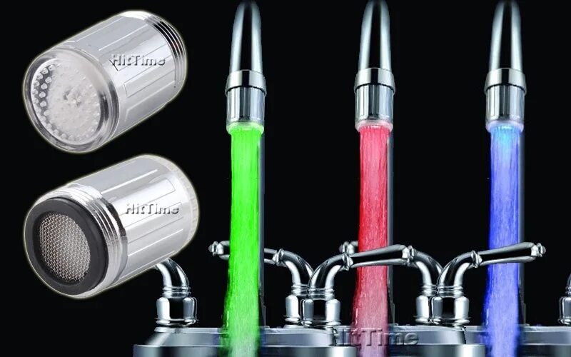 насадка подсветка led. лэд лейка. лейка душевая led l16-3. насадка подсветка led. светящиеся насадки на кран воды.