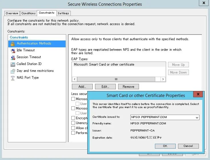 802.1X Wireless connection. Префикс WIFI. 802.1X. Windows auth. Connection property