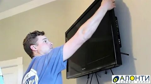 Установка телевизора стену видео