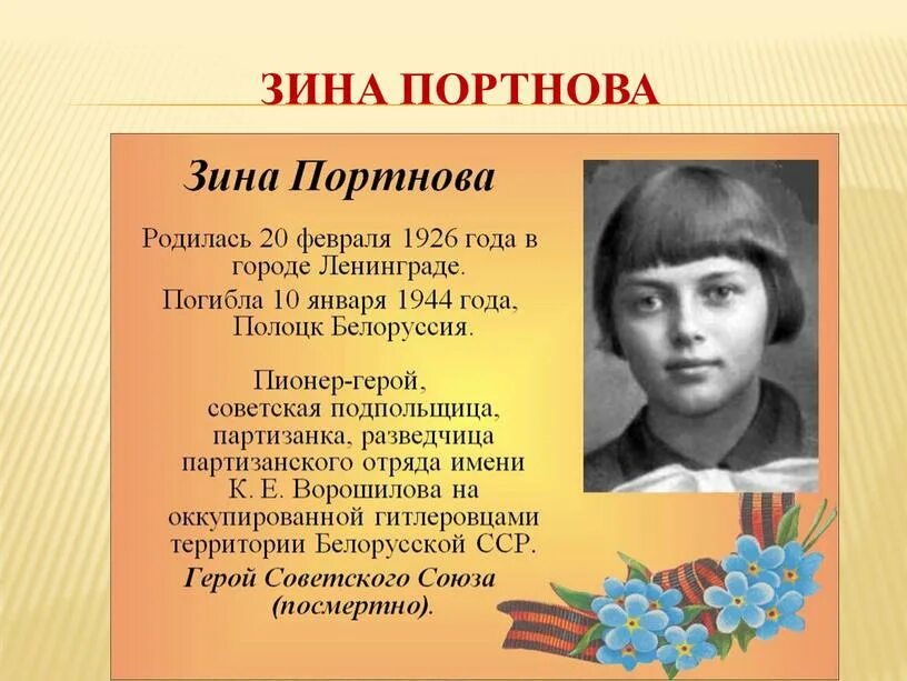 Зина Портнова (1926–1944). Фото зины портновой