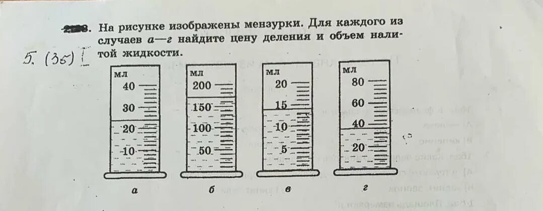 Цена деления 7 класс физика ответы. Шкала мензурки. Найдите цену деления каждой из мензурок. Определите цену деления каждой мензурки. Рисунки найти объем жидкости в мензурке.