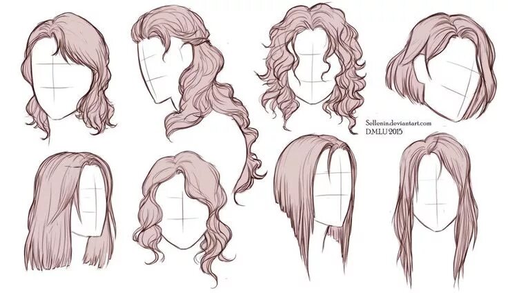 Какую нарисовать прическу Hair reference drawing Парикмахерское искусство, Рисование волос, Рисовать