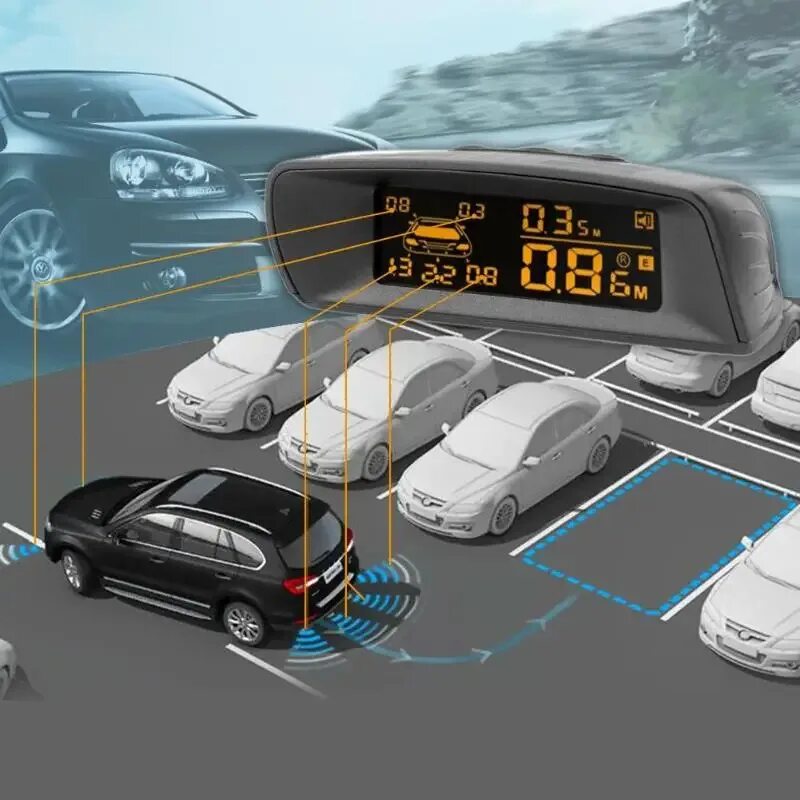 Датчик системы помощи при парковке. Car parking sensor system. датчик со для паркинга. датчик расстояния для автомобиля.