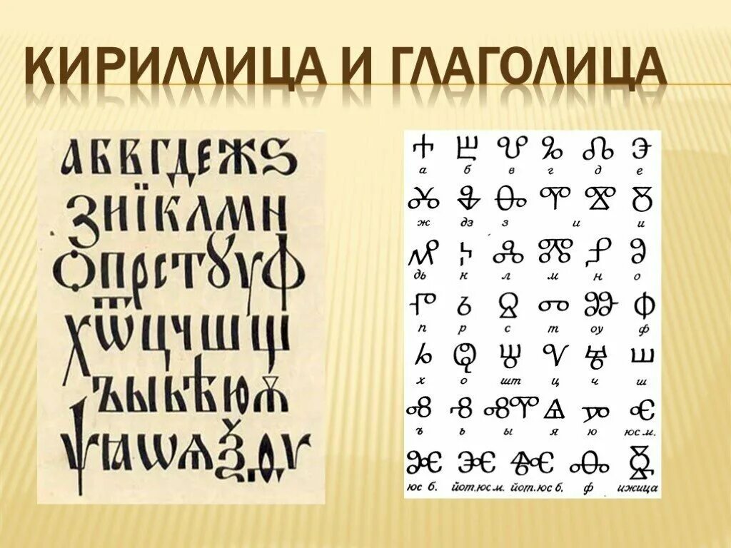 Отличить русские буквы. Азъ Буки глаголица и кириллица. Глаголица и кириллица две славянские азбуки. Славянская Азбука это кириллица или глаголица.