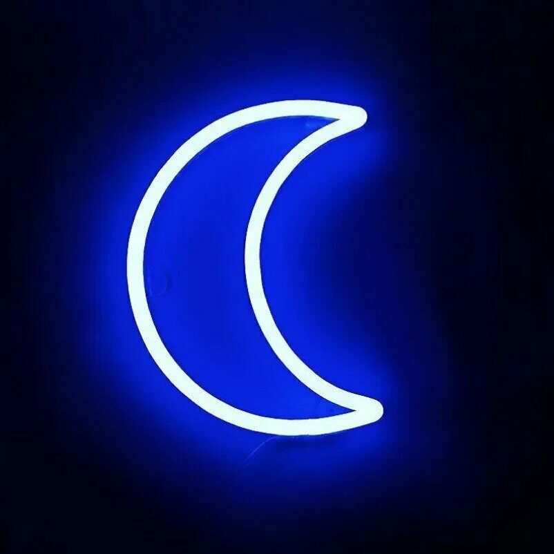 неоновая луна. светящиеся символы. неоновый светильник на стену. неоновая ладонь. неоновые знаки.