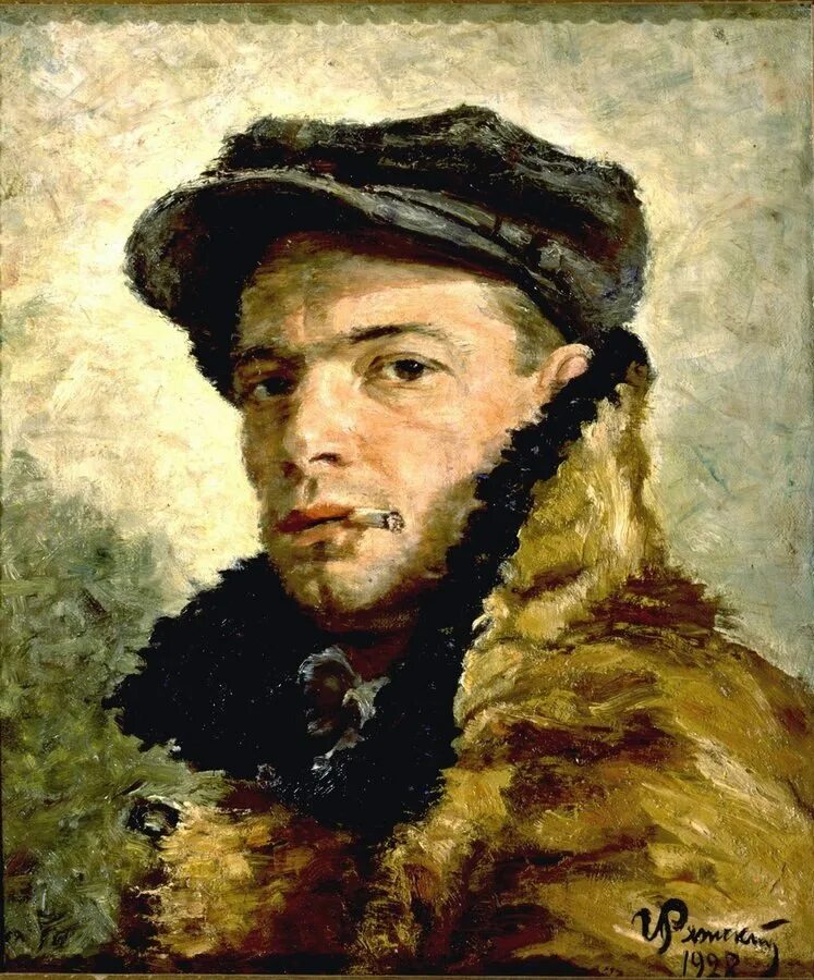 Писатель в берете. Г Г Ряжский автопортрет 1928. Георгия Георгиевича Ряжского (1895 — 1952.