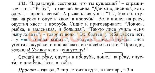 242 упр 4 класс 2 часть. Здравствуй сестрица что ты кушаешь спрашивает волк. Русский язык 5 класс 2 часть стр 114. Русский язык 4 класс 2 часть страница 114 упр 242.