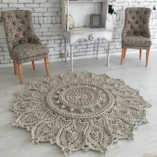 Ковер связанный из шнура