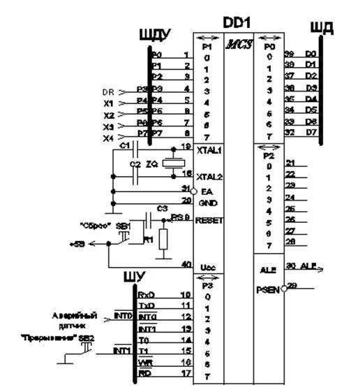 Электрическая принципиальная схема микроконтроллера МК 51. Кр1533ир33 схема включения. Схема включения микроконтроллера с 161. Схемы микроконтроллера р-130.