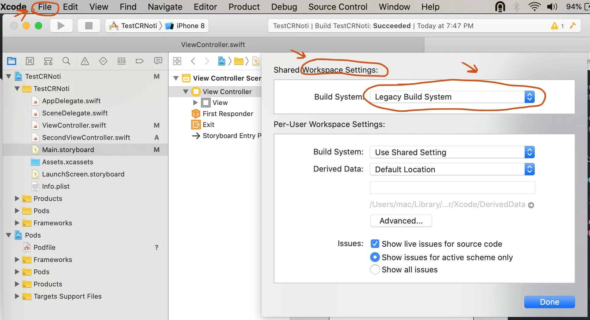Library xcode. Xcode нижнее меню. legacy build system xcode 14. build succeeded xcode. &quot;source control&quot; в верхней панели меню xcode..