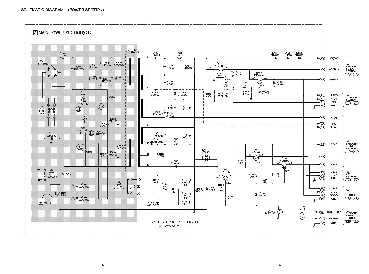 Схема блока питания видеомагнитофона шарк 6 ORION VP-300R POWER SUPPLY Service Manual download, schematics, eeprom, repair i