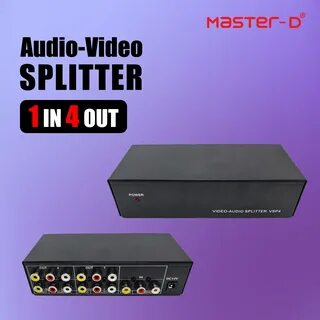 Master-D 1 in 4 out Audio Video RCA Splitter | Model: VSP4 
