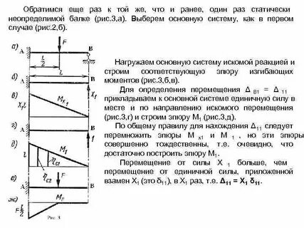 Расчет статически неопределимых балок методом сил