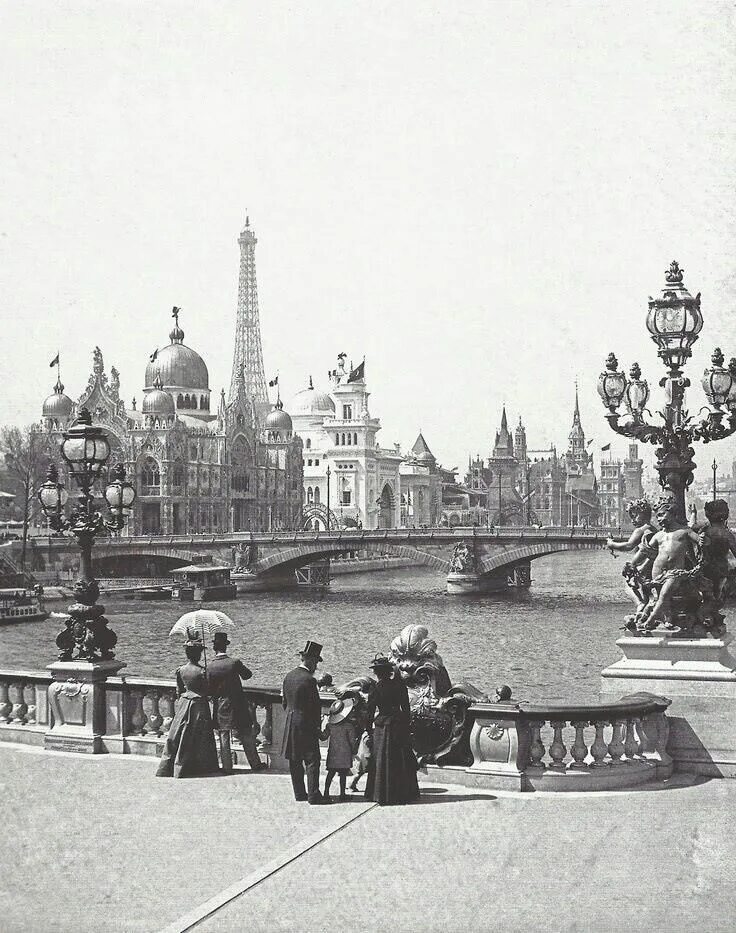 Париж 1900 год. Всемирной выставке в Париже в 1900 году мост. Париж 1800 год.