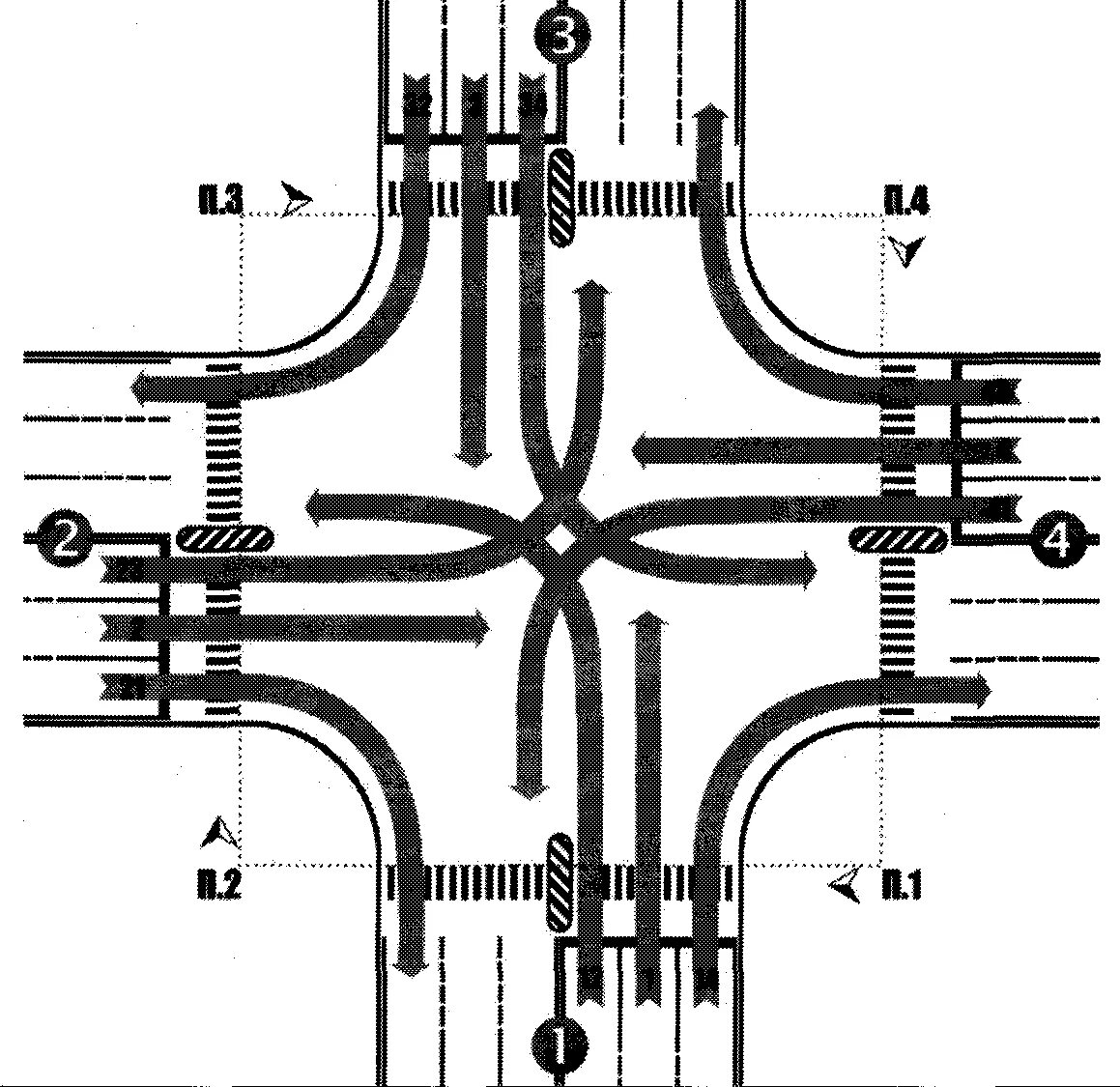 Направление движения на перекрестке. Схема транспортных потоков. Транспортный поток схема. Транспортные потоки перекрестка.