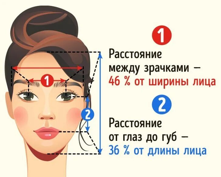 Какое расстояние должно быть между глаз