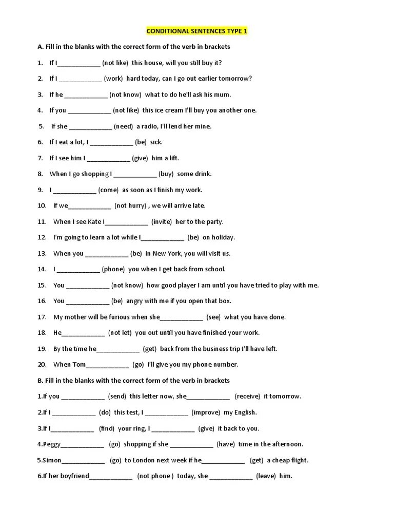 Conditionals 1 2 test. Type 0 1 conditionals упражнения. 1 Conditional примеры. Zero conditional примеры. Zero and first conditional exercises.