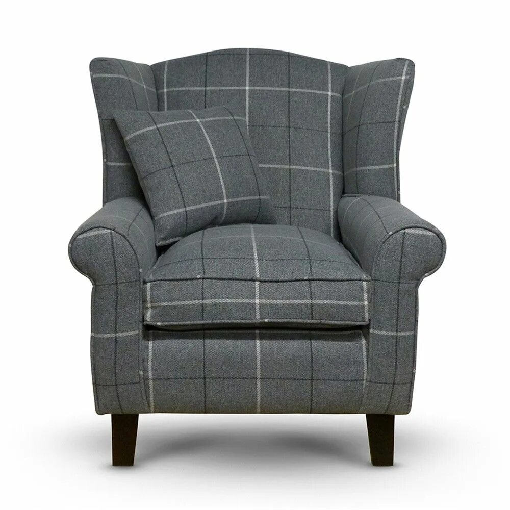 Кресло Wingback Chair. Кресло тартан. Офисное кресло Морис Grey. Armchair material. Next to the armchair
