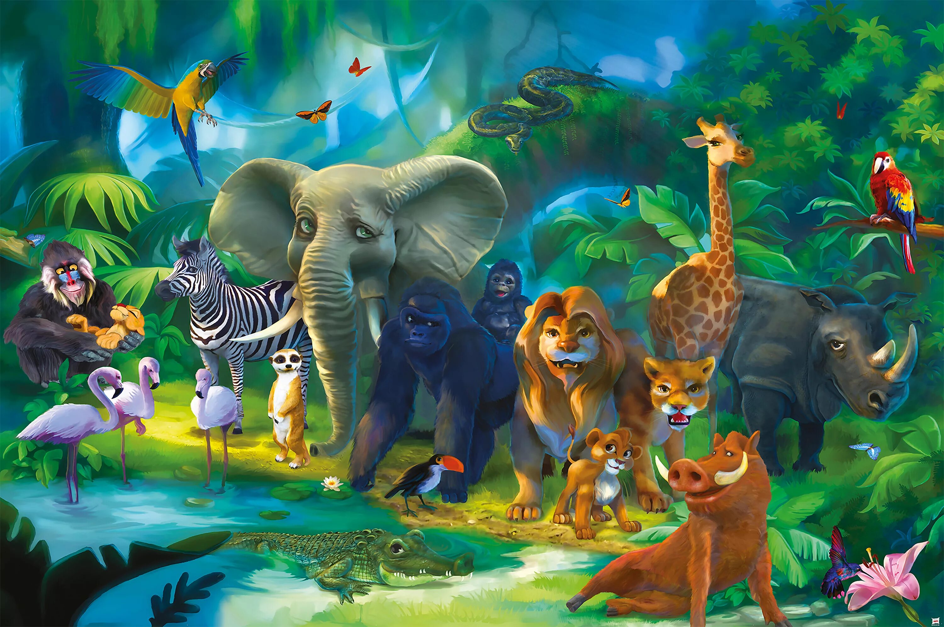 Animal themes. Животные джунглей. Обитатели джунглей для детей. Джунгли рисунок. Звери джунгли.