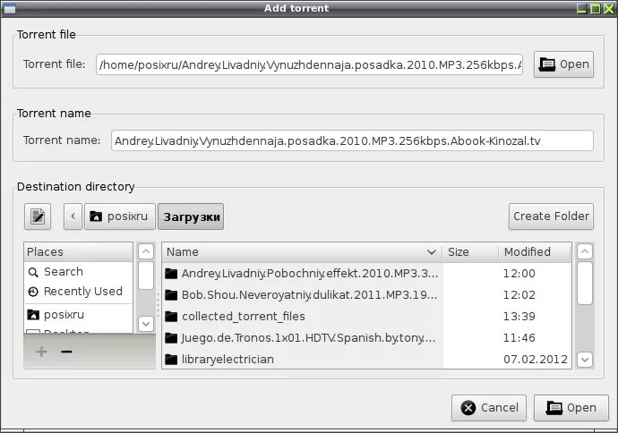 Open torrents. Open torrents