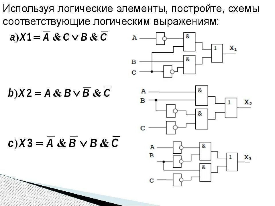 Схема на логических элементах Информатика. Схема на логических элементах как строить. Схемы логических элементов 8 класс Информатика. Схемы с логическими элементами примеры. Решение простейших логических уравнений информатика босова