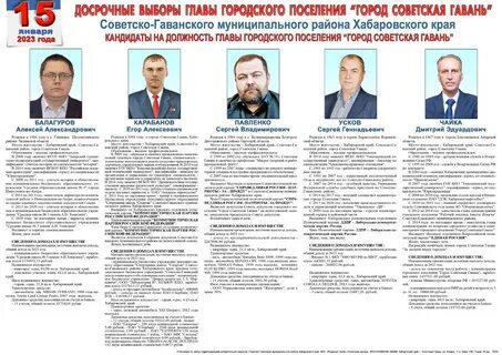 Кандидаты в главы поселения
