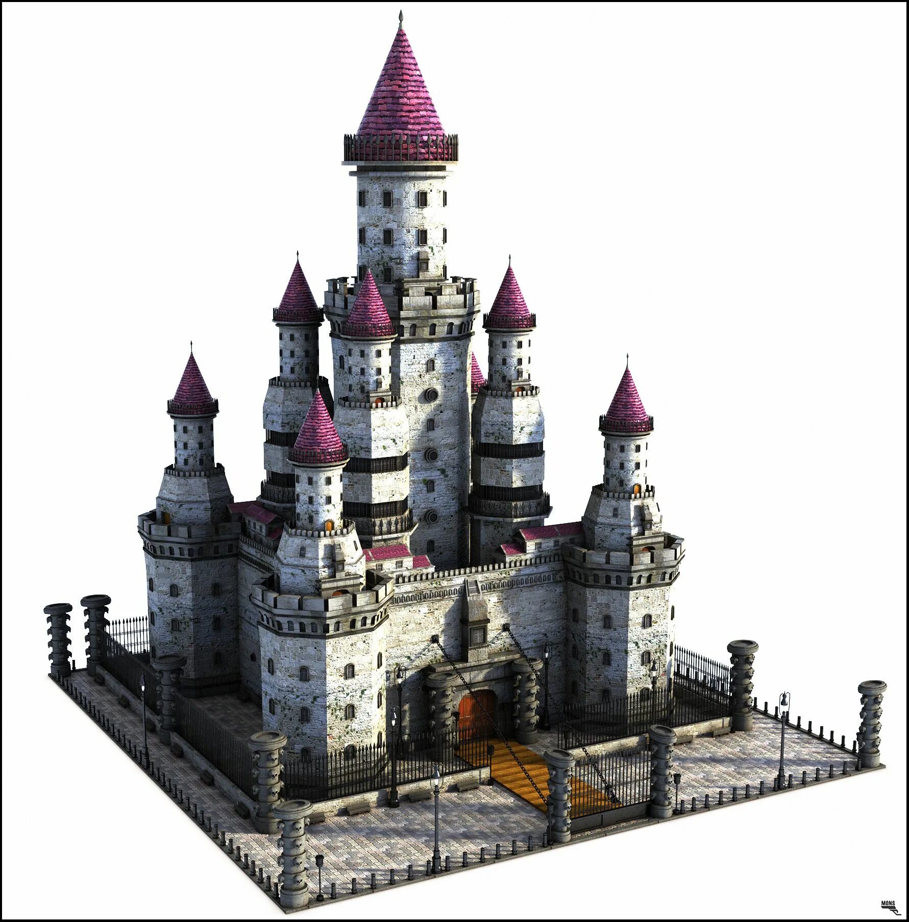 Замок 3 д. Castles v3000c. 3d модель Castle. Макет замка.