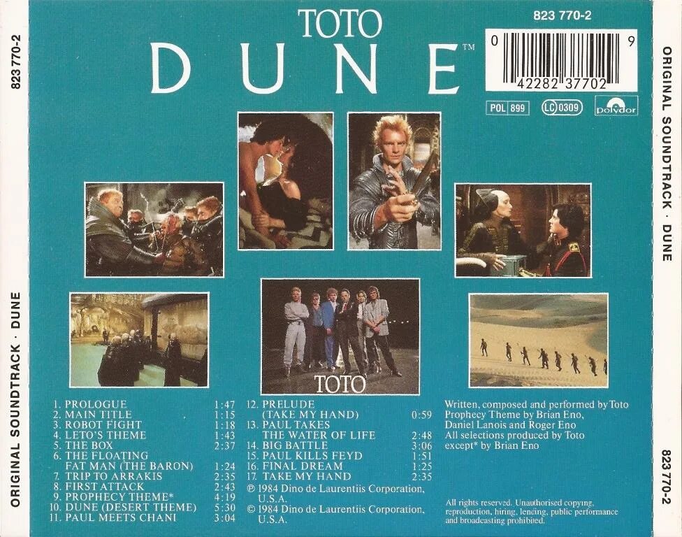 Саундтреки к фильму дюна слушать. Дюна CD. Dune саундтрек. Dune 1984 OST. Dune 1984 Toto Midi.