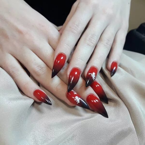 red nails - Google Search Red stiletto nails, Red acrylic nails, Red matte nails