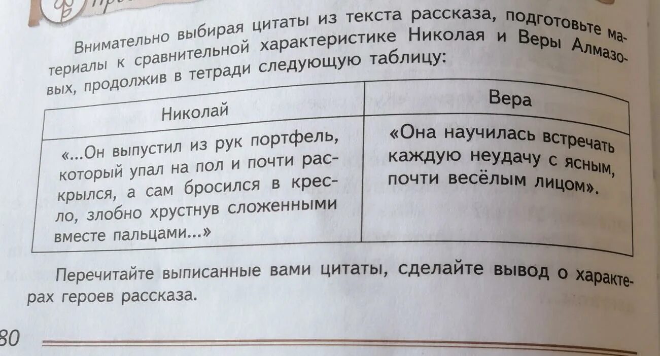 Внимательно выбирая цитаты. Внимательно выбирая цитаты из текста рассказа. внимательно выбирайте цитаты из текста рассказа. сравнительная характеристика николая и веры алмазовых.