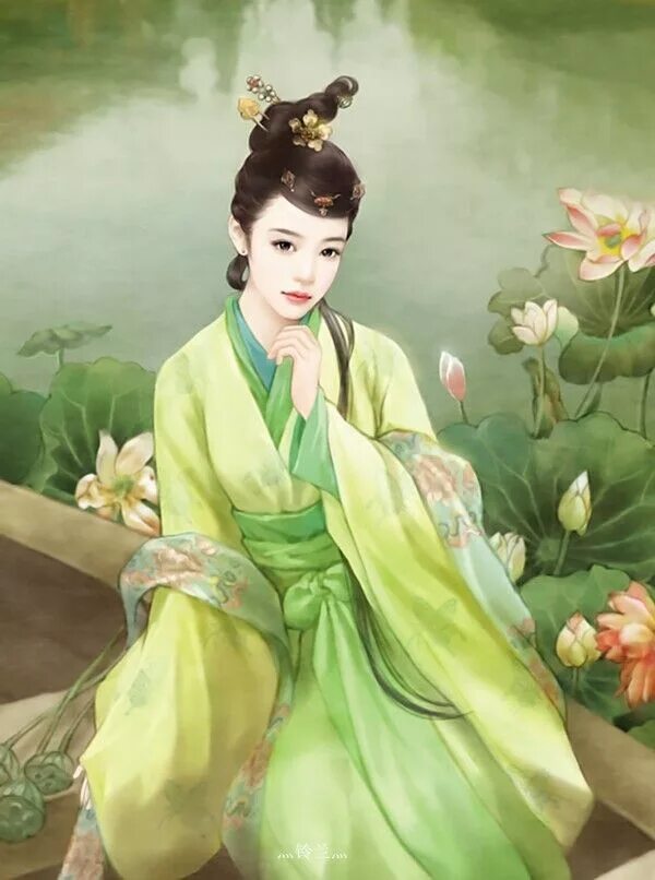 Der jen художник. Картины китайской девушки. Der jen тайваньская художница. Королева фей ханьфу. Жэньу китайская живопись.
