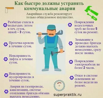 Действия при авариях на коммунальных системах