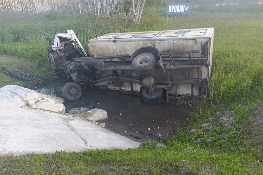 ДТП В Каргатском районе на Новосибирской трассе. Грузовик слетел в кювет. ДТП грузовиков в Новосибирской области. Самосвал съехал в кювет.