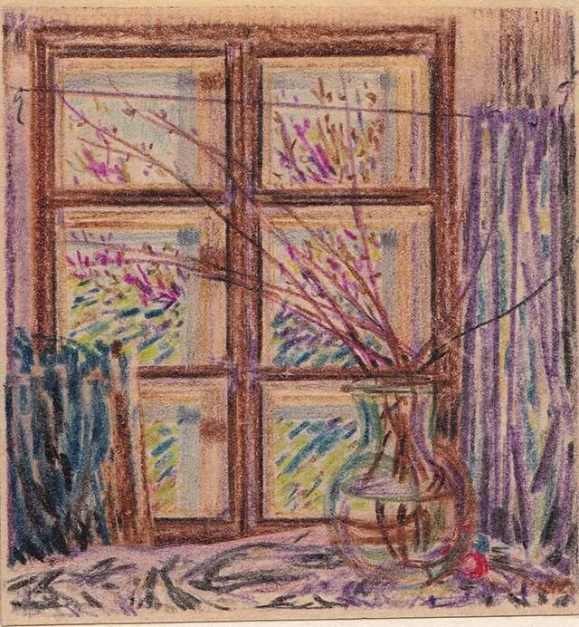 На рисунке изображено окно. Гриневич д.п. художник. 1941 Рисовать на окно. Художник Гриневич 1895 год. Художник Гриневич Сергей Мценск.